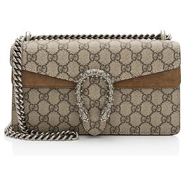 Borsa a tracolla Gucci GG Supreme Crystal Dionysus Medium E/W