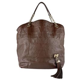 Sac à l'épaule en cuir marron Louis Vuitton