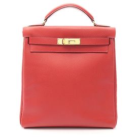 Hermès Mochila/Bolso Hermes Kelly Ad GM Vermilion