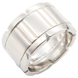 Anel Tank Française Large em ouro branco 18K da Cartier