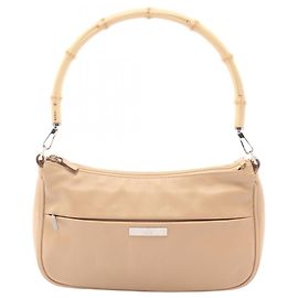 Borsa Bamboo in pelle beige Gucci