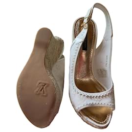 Louis Vuitton Espadrillas Zeppa Tela Bianca