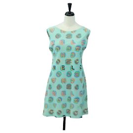 CHANEL One Piece Nylon Green CC Auth 179164M