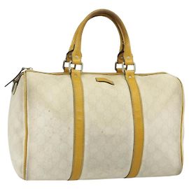Borsa GUCCI GG Supreme in PVC Avorio Argento 193603 Auth 180059