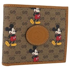 GUCCI Micro GG Supreme GUCCIxDisney Wallet PVC Beige 602549 Auth 179775SM
