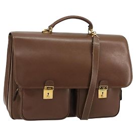 GUCCI Handtasche aus Leder 2way Braun Gold 015 904 3681 Auth 177152