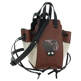 LOEWE �~ Ghibli Spirited Away Hammock Drawstring Soot Sprites Brown Auth 167292SM