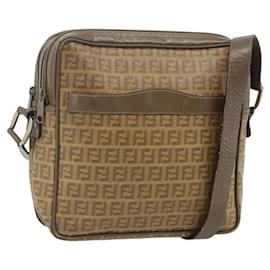 Bolsa de Ombro FENDI Zucchino Canvas Bege Auth 180076 - Fendi