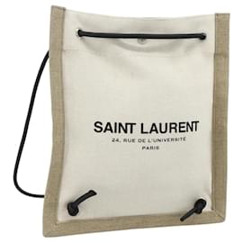 Zaino a tracolla SAINT LAURENT in tela Silver Beige Auth 179237A