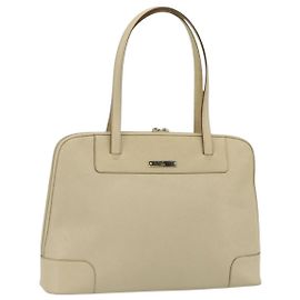 GUCCI Tote Bag Leder Beige Silber 002 1122 2684 Auth 178316