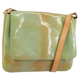 LOUIS VUITTON Monogram Vernis Thompson Street Bag Baby Blue M91009 Auth 179097