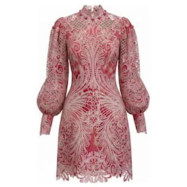Robe mini brodée Zimmermann Pink Multi Azalea Ikat Wavelength