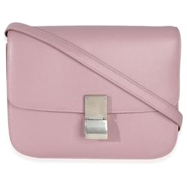 Celine Small Box Tasche aus rosa texturiertem Kalbsleder - Céline