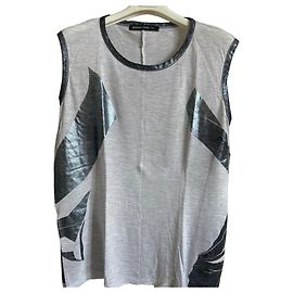 Balenciaga T Top Sin Mangas Estampado Metálico