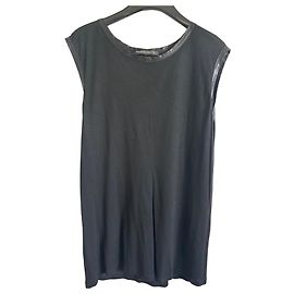 Balenciaga Ärmelloses Viskose-Top mit Lederbesatz