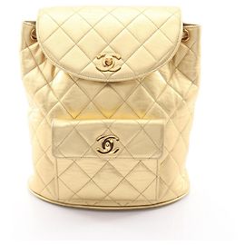 Zaino Chanel Matelassé in pelle oro