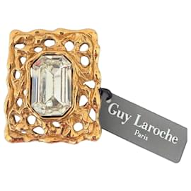 Spilla Rettangolare Guy Laroche Dorata con Cristallo