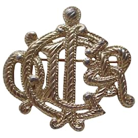 Spilla Christian Dior Logo CD Placcata Oro