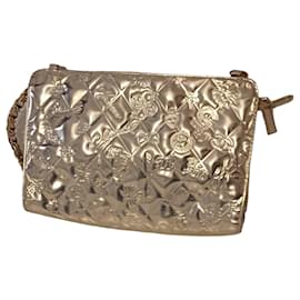 Borsa a tracolla Chanel in pelle dorata trapuntata