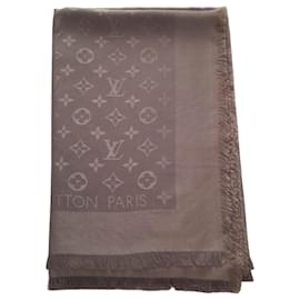 Louis Vuitton Sciarpa Monogram Seta e Lana Grigia