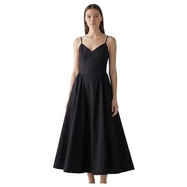 Autre Marque Schwarzes Popeline-Midikleid