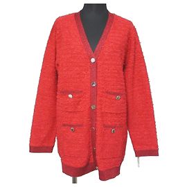 Autre Marque V-Ausschnitt Tweed-Strickjacke GRACE CONTINENTAL