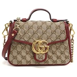 Borsa a mano mini Gucci GG Marmont con manico superiore