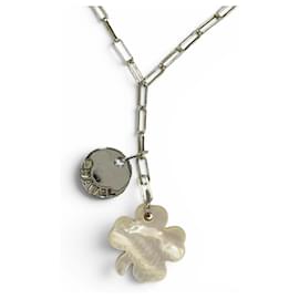 Chanel 925 Shell Clover Logo Anhänger Halskette