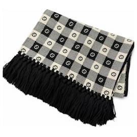 Gucci Interlocking G Check Pattern Fringe Stole