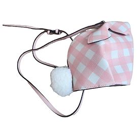 Borsa Loewe in pelle a quadri rosa e bianca