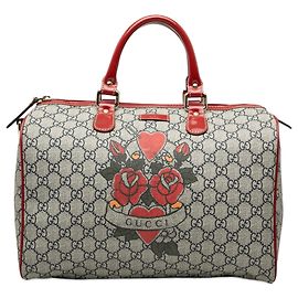 Borsa Boston Gucci Beige Medium GG Supreme Joy Tattoo Heart
