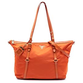 Bolso Prada Orange Saffiano Trimmed Tessuto