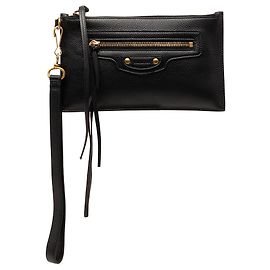 Pochette Neo Classic in pelle di vitello granulata nera Balenciaga XS