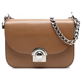 Prada Arcade Crossbody in vitello glacé marrone