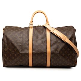 Louis Vuitton Marrone Monogram Keepall Bandouliere 50