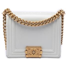 Chanel White Square Calfskin Boy Reverso Flap