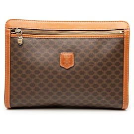 Céline Clutch in tela rivestita Celine Marrone Macadam