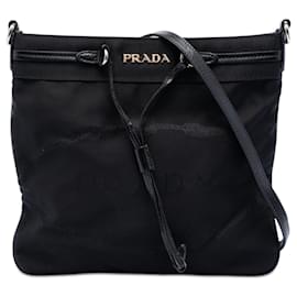 Prada Black Tessuto Canapa Logo Crossbody