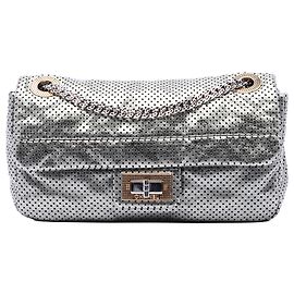 Chanel Silver Medium Reissue Perforated Calfskin Drill Flap