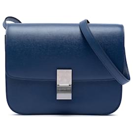 Celine Blue Medium Calfskin Classic Box - Céline
