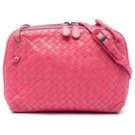 Bottega Veneta Borsa a tracolla Nodini in nappa rosa Intrecciato