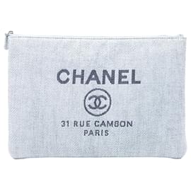 Chanel Blue Large Canvas Deauville O Case