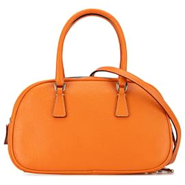 Prada Mini Satchel Orange aus Wildschweinleder