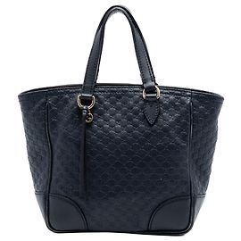 Borsa Satchel Bree Microguccissima blu piccola di Gucci