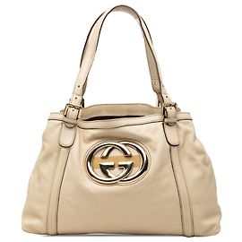 Gucci Brown Calfskin Dialux Britt Tote