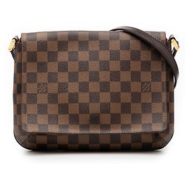 Louis Vuitton Marrone Damier Ebene Musette Tango Long Strap