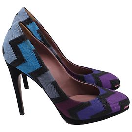 Décolleté Missoni con stampa Zig Zag in tela multicolore