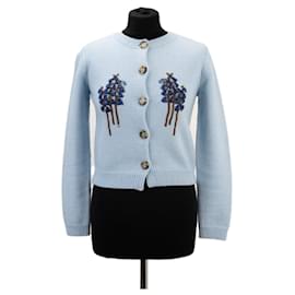 Shushu/Tong Blue Embroidered Wool Cardigan - Autre Marque