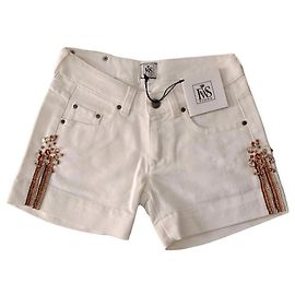 Autre Marque Fiona weiße Denim-Shorts mit Strass