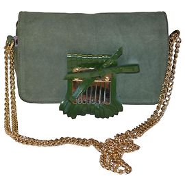 Borsa a tracolla Red Valentino in camoscio verde